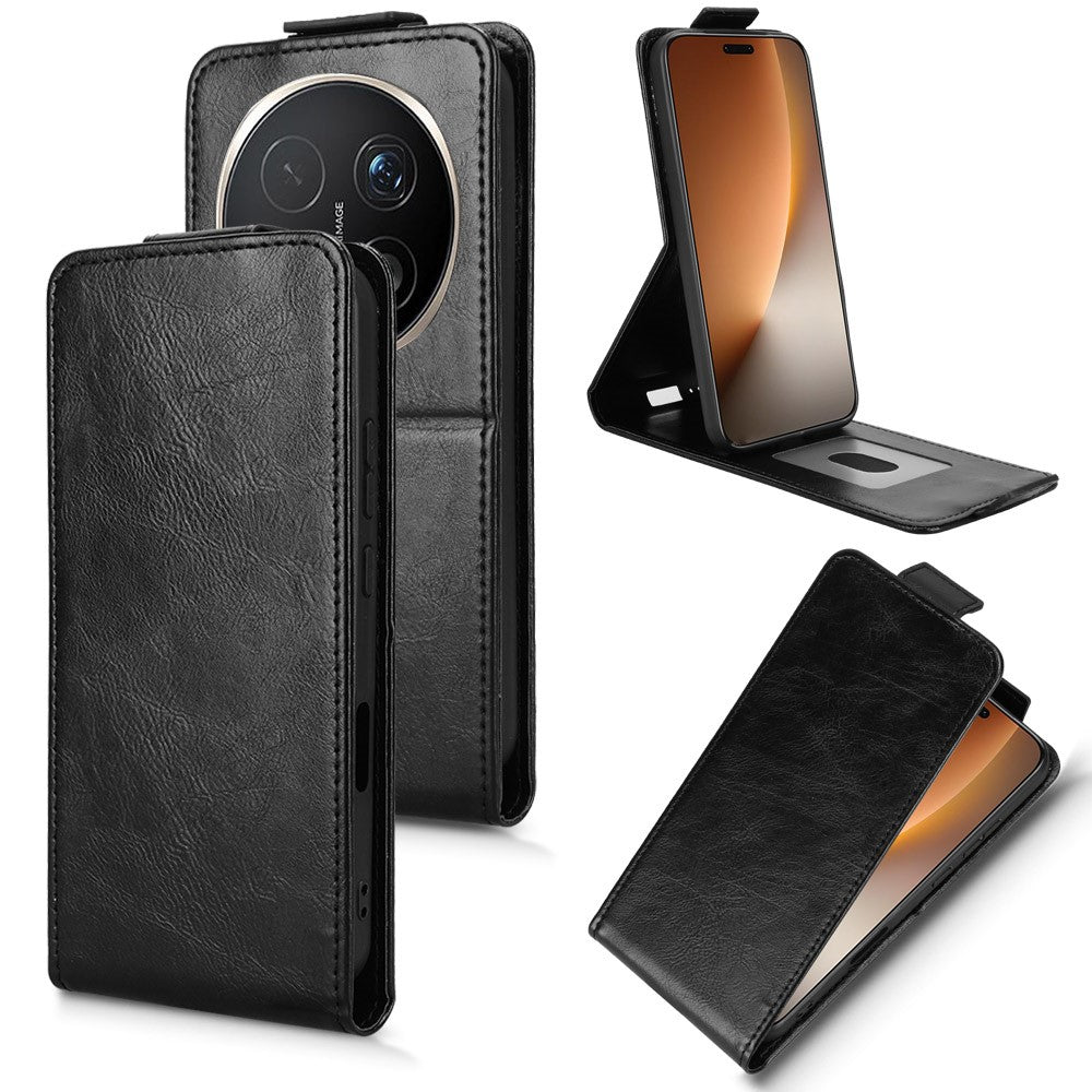 For Honor Magic8 Pro 5G Stand Case Magnetic Clasp Vertical Flip Leather Phone Cover with Card Holder
