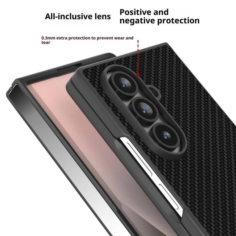 Galaxy Z Fold7 5G Lederhülle – Mit Carbonfaser-Textur
