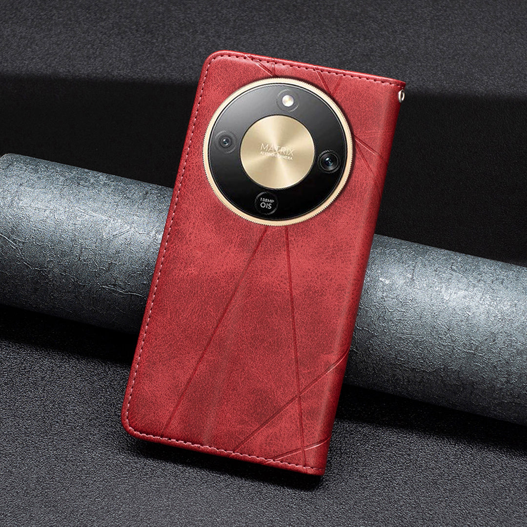 Honor Magic8 Lite 5G / X9d 5G / X70 5G Wallet-Handyhülle – Kratzfest, aus Leder, mit Ständer & bedruckten Kartenfächern