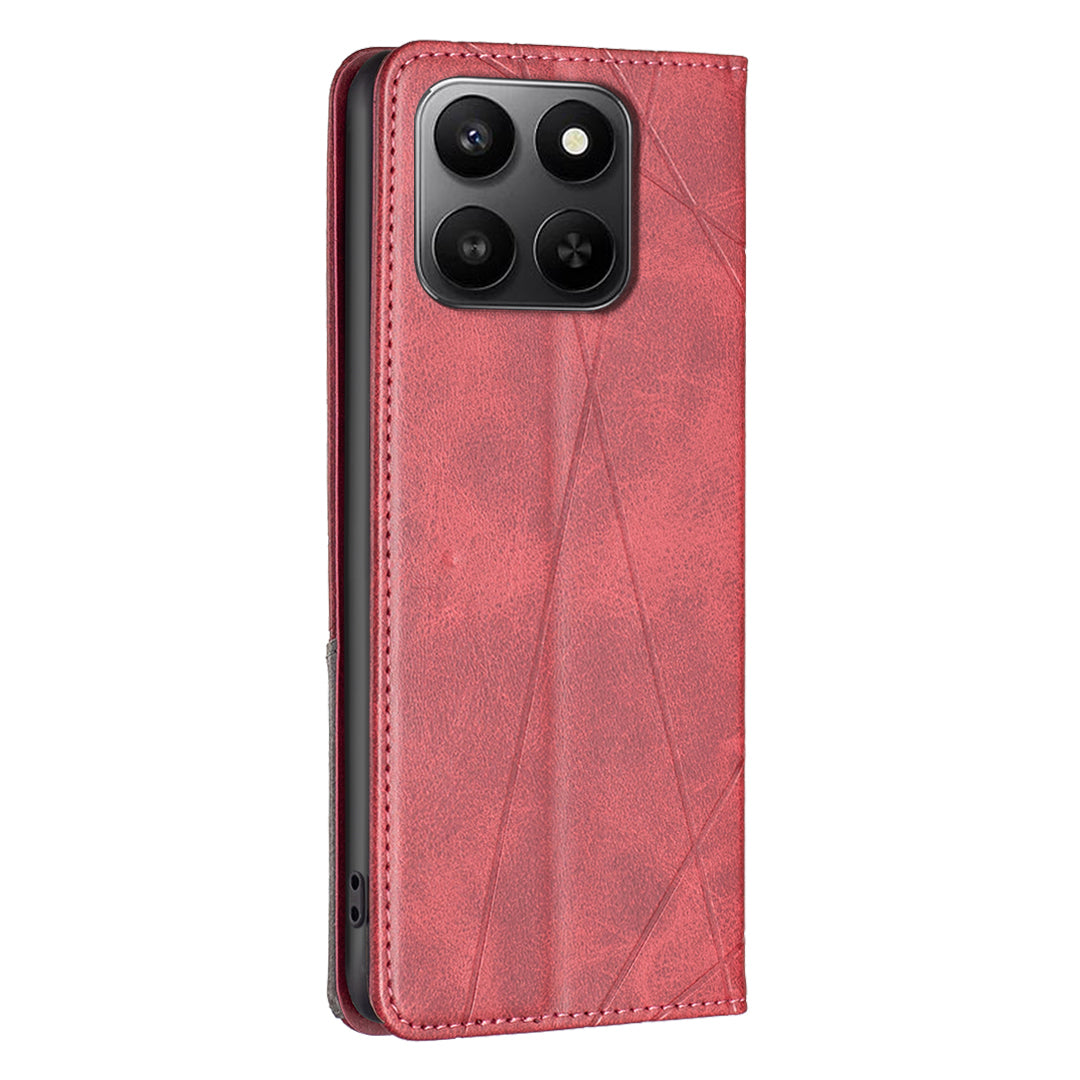 Honor X7d 5G / Honor X7d 4G Wallet-Handyhülle – Kratzfest, aus Leder, mit Ständer & bedruckten Kartenfächern