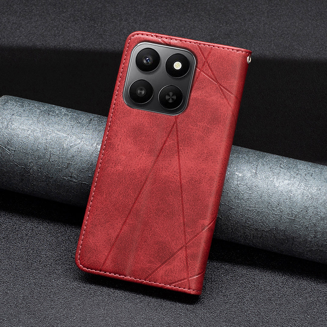 Honor X7d 5G / Honor X7d 4G Wallet-Handyhülle – Kratzfest, aus Leder, mit Ständer & bedruckten Kartenfächern
