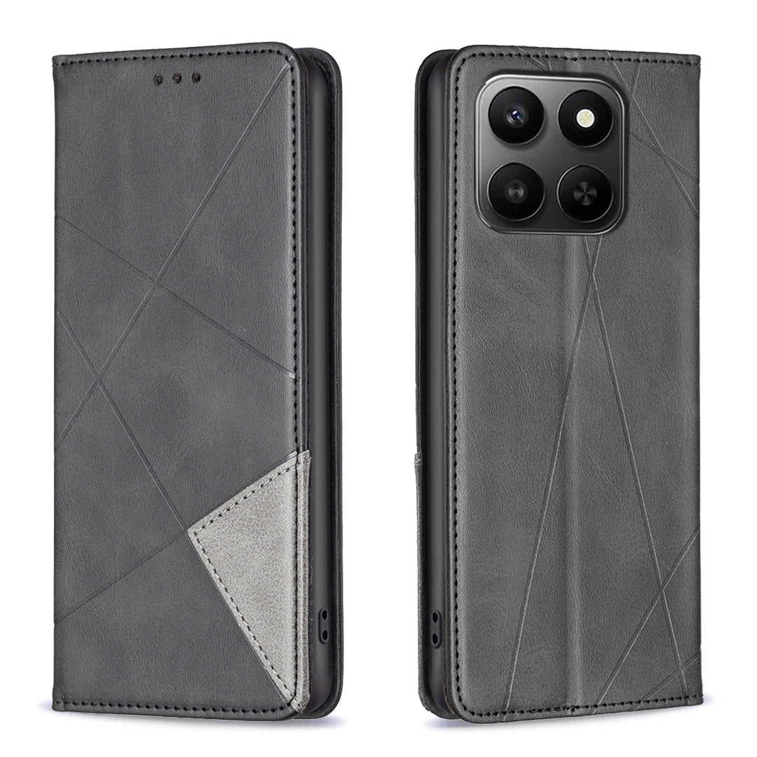Honor X7d 5G / Honor X7d 4G Wallet-Handyhülle – Kratzfest, aus Leder, mit Ständer & bedruckten Kartenfächern