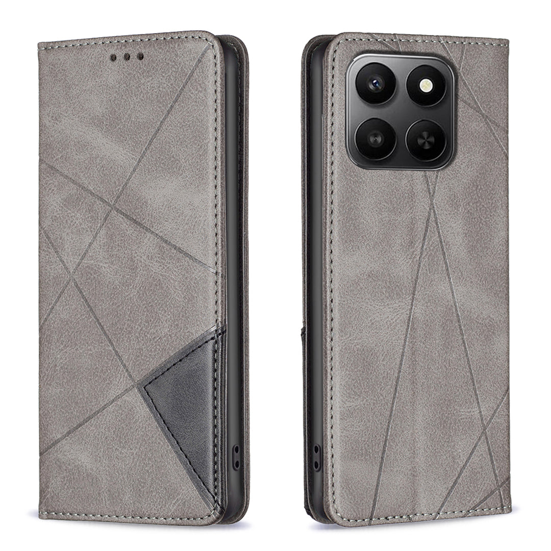 Honor X7d 5G / Honor X7d 4G Wallet-Handyhülle – Kratzfest, aus Leder, mit Ständer & bedruckten Kartenfächern