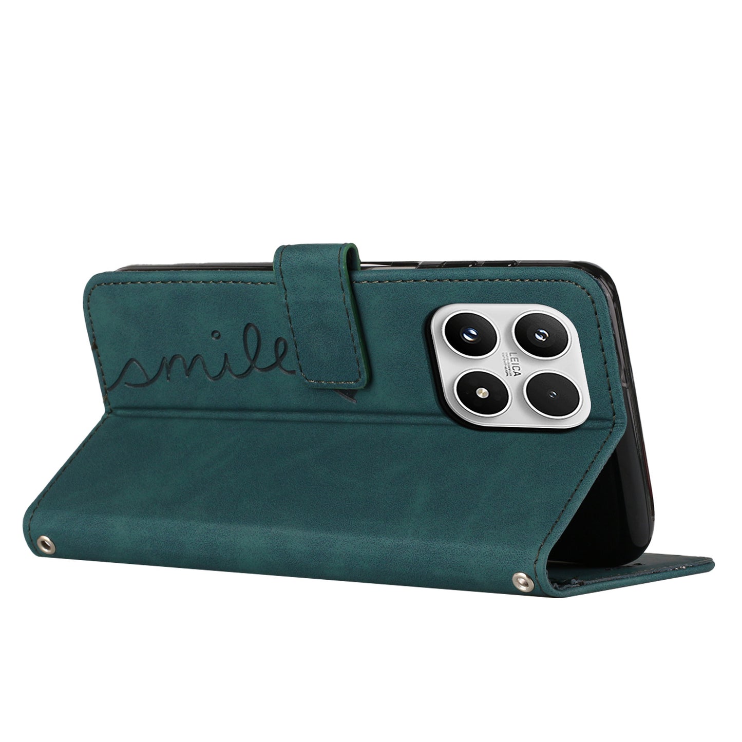 For Xiaomi 17 Stand Case PU Leather Phone Cover Imprinted Heart Pattern