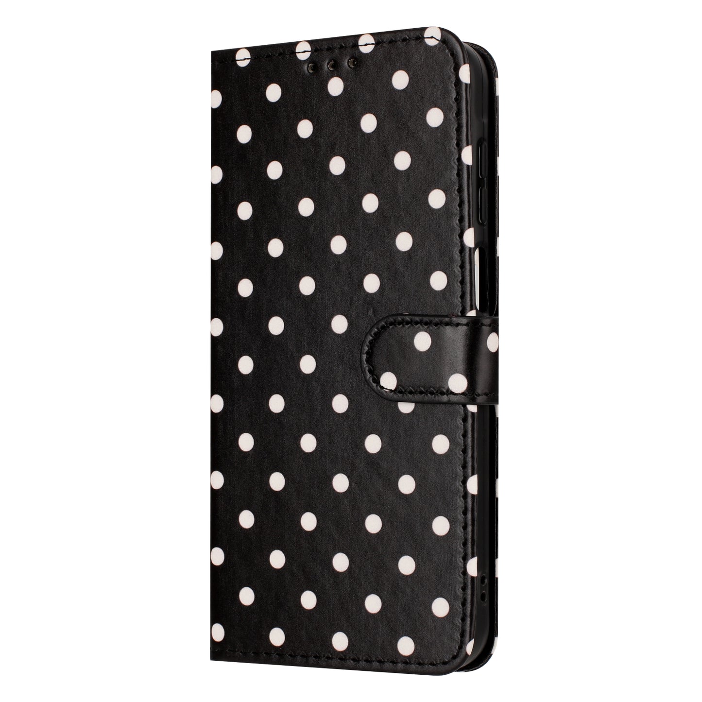 For iPhone 17e / 16e Leather Case Polka Dot Pattern Wallet Stand Folio Phone Cover