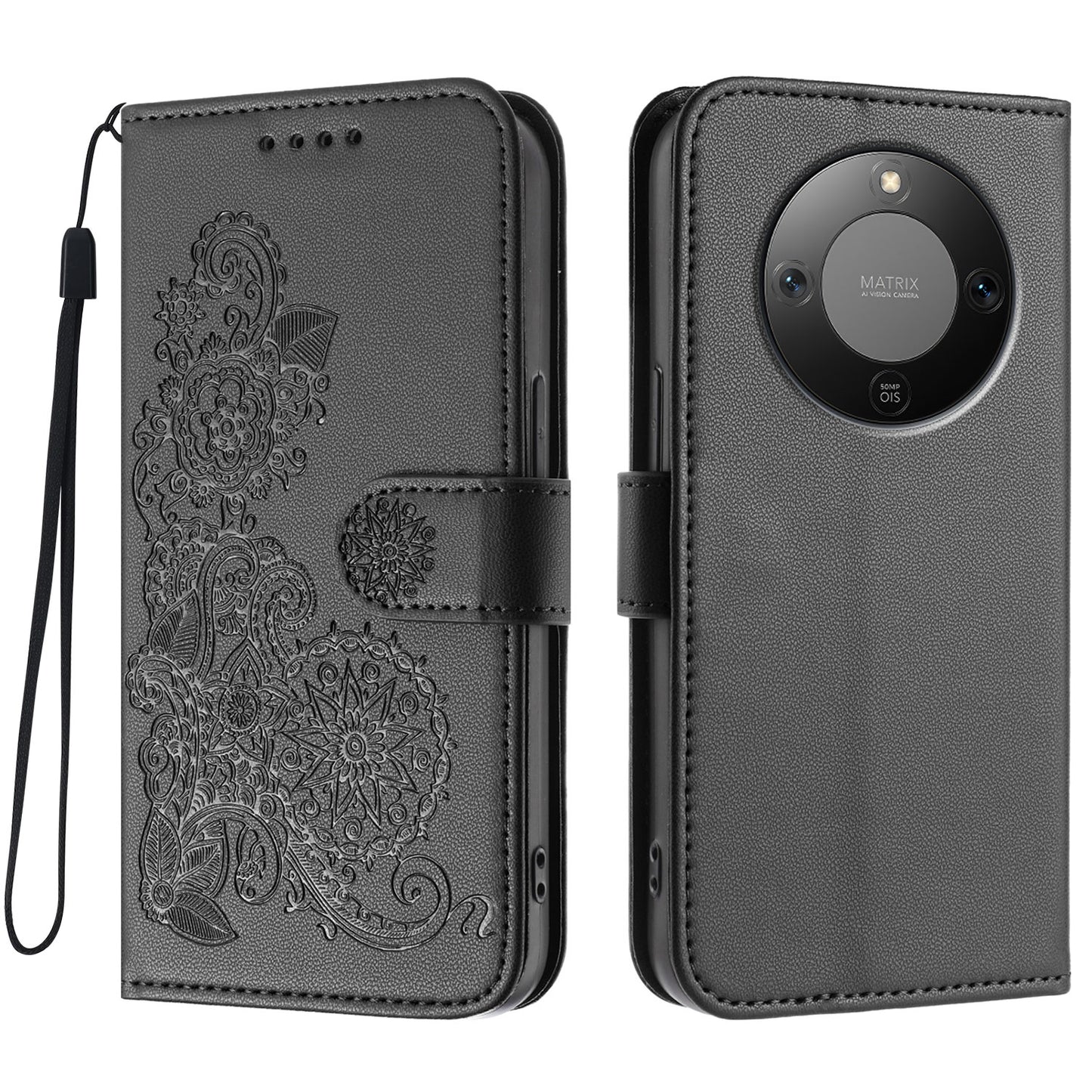 For Honor Magic8 Lite 5G / X9d 5G / X70 5G Phone Cases Mandala Flower Leather Wallet Mobile Cover with Strap