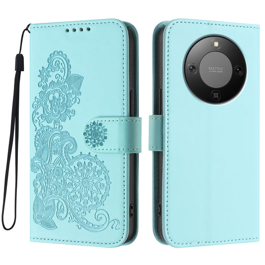 Honor X70 5G / Honor X9d 5G / Honor Magic8 Lite 5G Wallet-Handyhülle – X9d 5G / X70 5G Handyhüllen Mandala Flower Leder Mobile mit Riemen