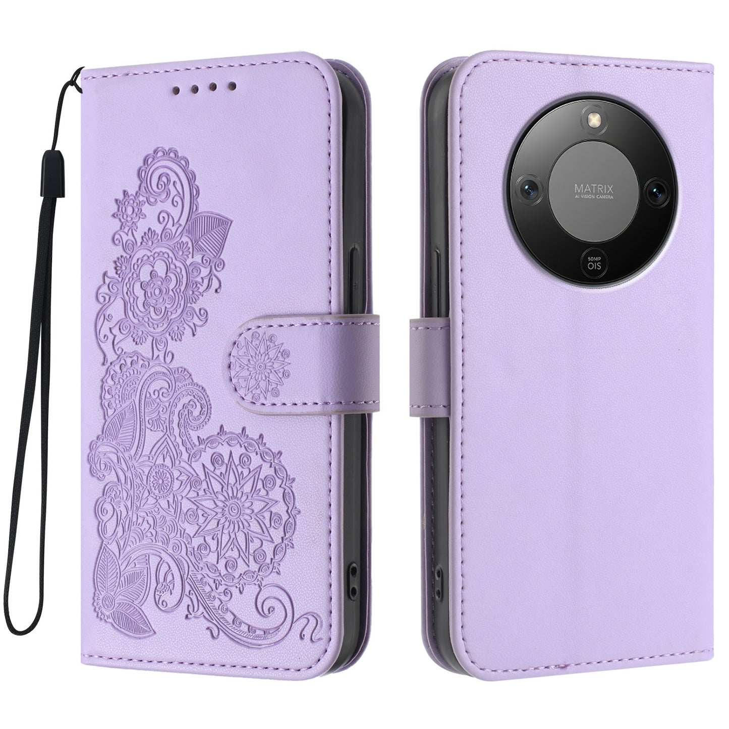 For Honor Magic8 Lite 5G / X9d 5G / X70 5G Phone Cases Mandala Flower Leather Wallet Mobile Cover with Strap