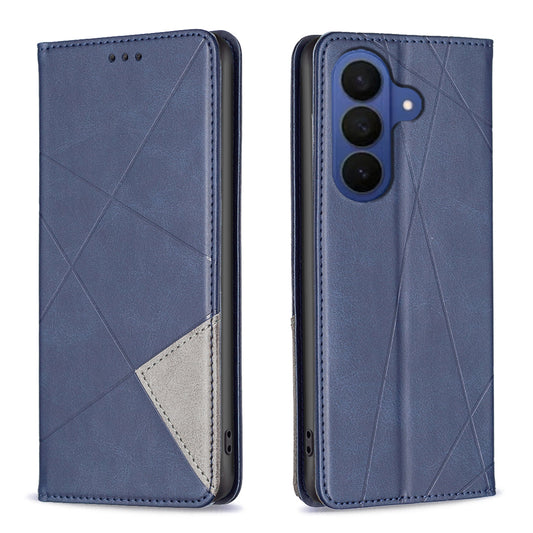 Galaxy S26 Handyhülle – Kartenfächer, Geometrie-Aufdruck, Leder