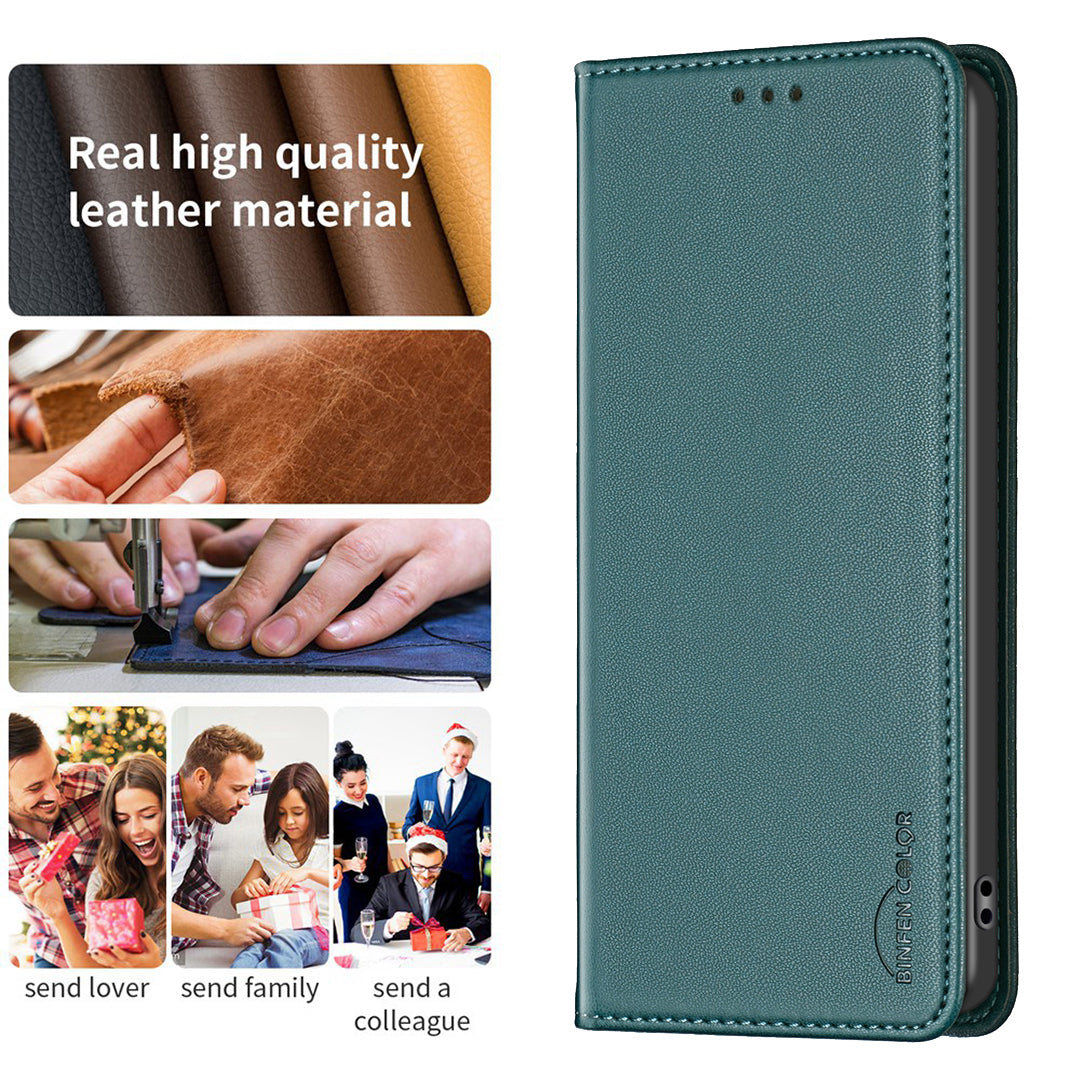 BINFEN COLOR For Samsung Galaxy S26 Leather Case  BF18 Phone Stand Cover with Card Slots