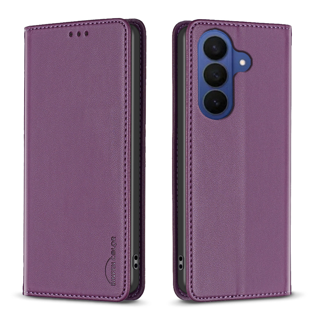 BINFEN COLOR For Samsung Galaxy S26 Leather Case  BF18 Phone Stand Cover with Card Slots
