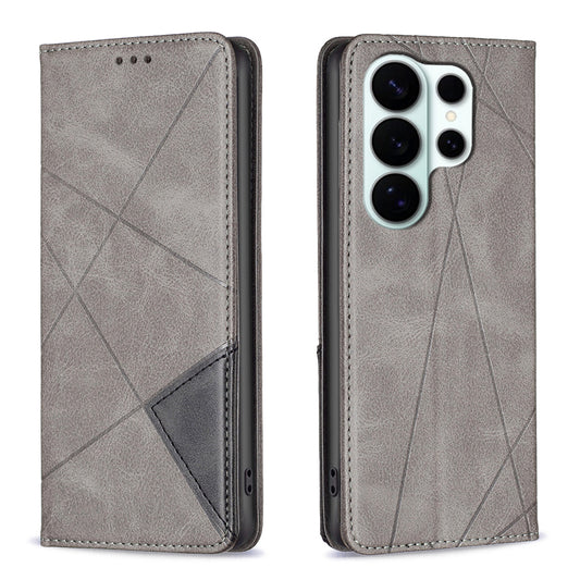 Galaxy S26 Ultra Handyhülle – Kartenfächer, Geometrie-Aufdruck, Leder