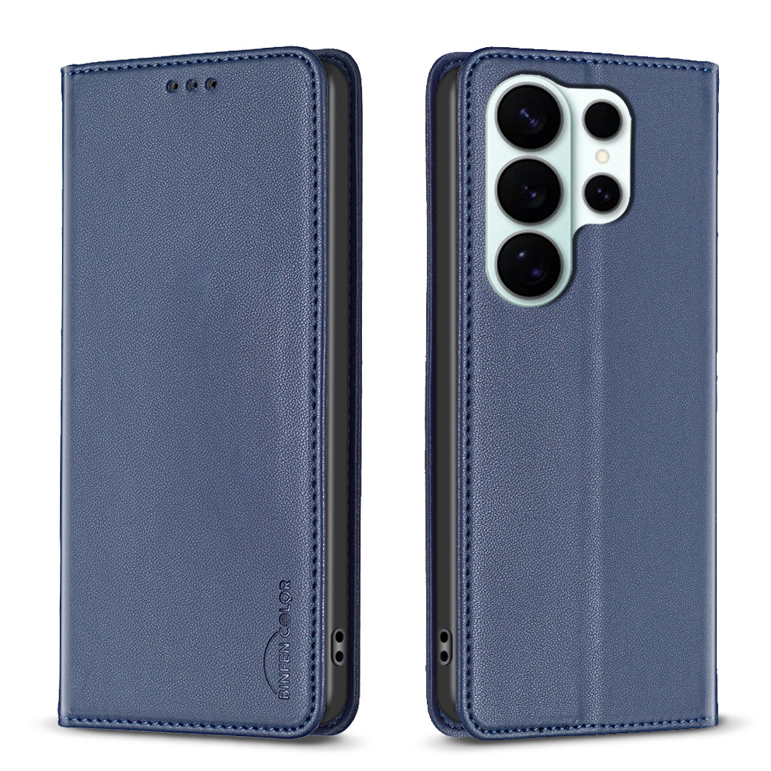 BINFEN COLOR For Samsung Galaxy S26 Ultra Leather Case  BF18 Phone Stand Cover with Card Slots