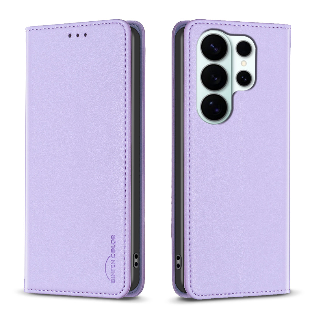 BINFEN COLOR For Samsung Galaxy S26 Ultra Leather Case  BF18 Phone Stand Cover with Card Slots