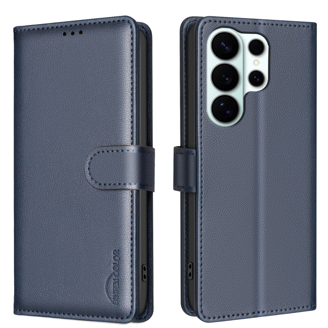 BINFEN COLOR For Samsung Galaxy S26 Ultra Leather Case  BF32 Wallet RFID Blocking Phone Cover