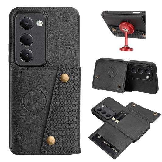 Xiaomi Redmi 15 4G (EU) (171mm) Handyhülle – mit Kartenfächern, Ständer, Leder + TPU
