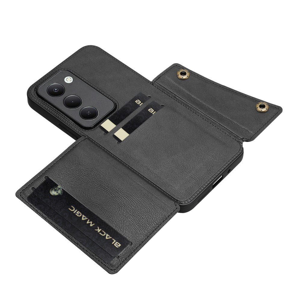 For Xiaomi Redmi 15 4G (EU) (171mm) Case with Card Slots Kickstand Leather + TPU Phone Cover