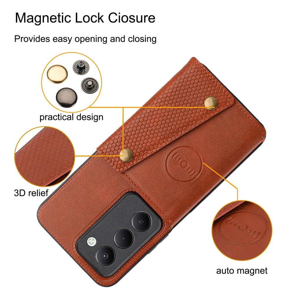For Xiaomi Redmi 15 4G (EU) (171mm) Case with Card Slots Kickstand Leather + TPU Phone Cover