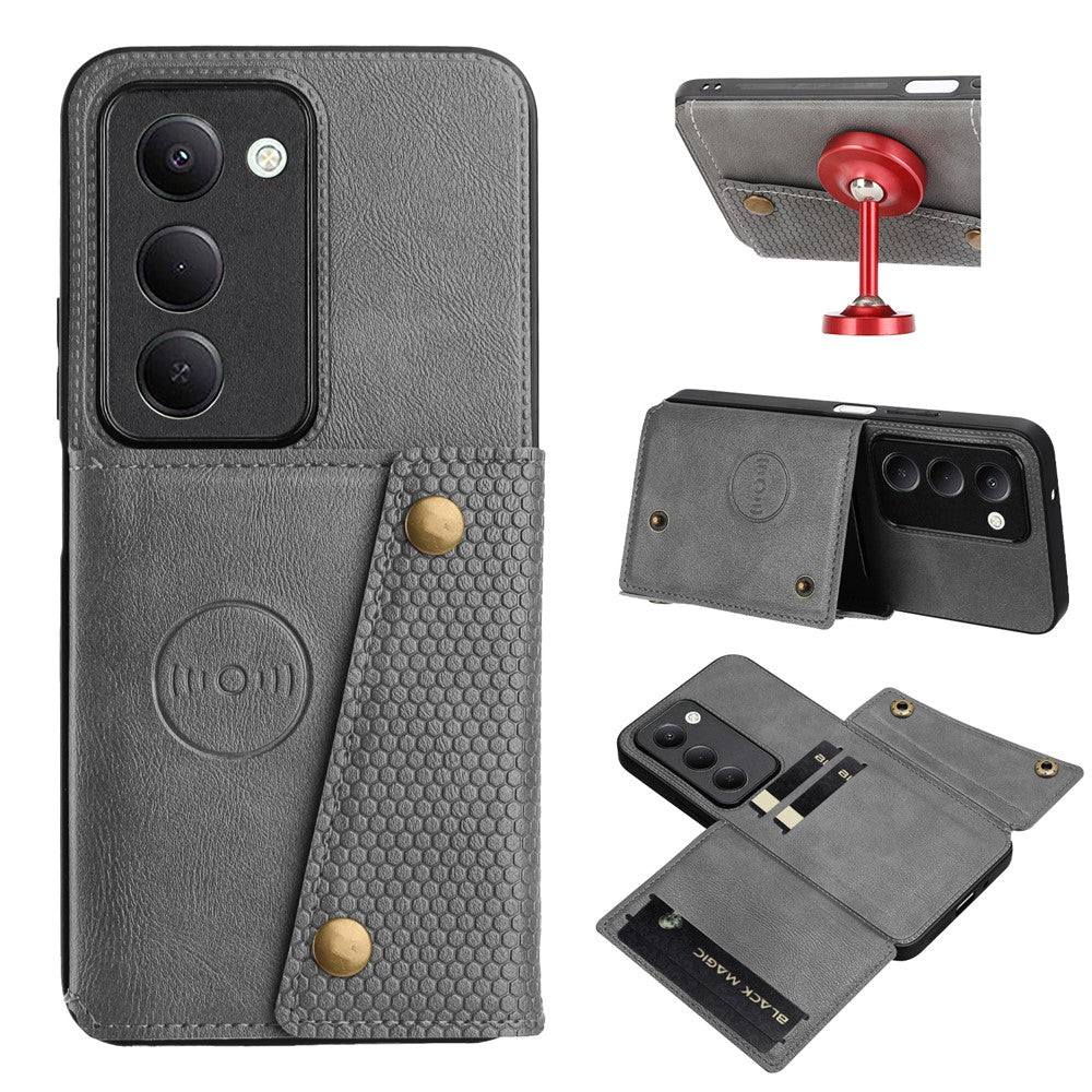 For Xiaomi Redmi 15 4G (EU) (171mm) Case with Card Slots Kickstand Leather + TPU Phone Cover