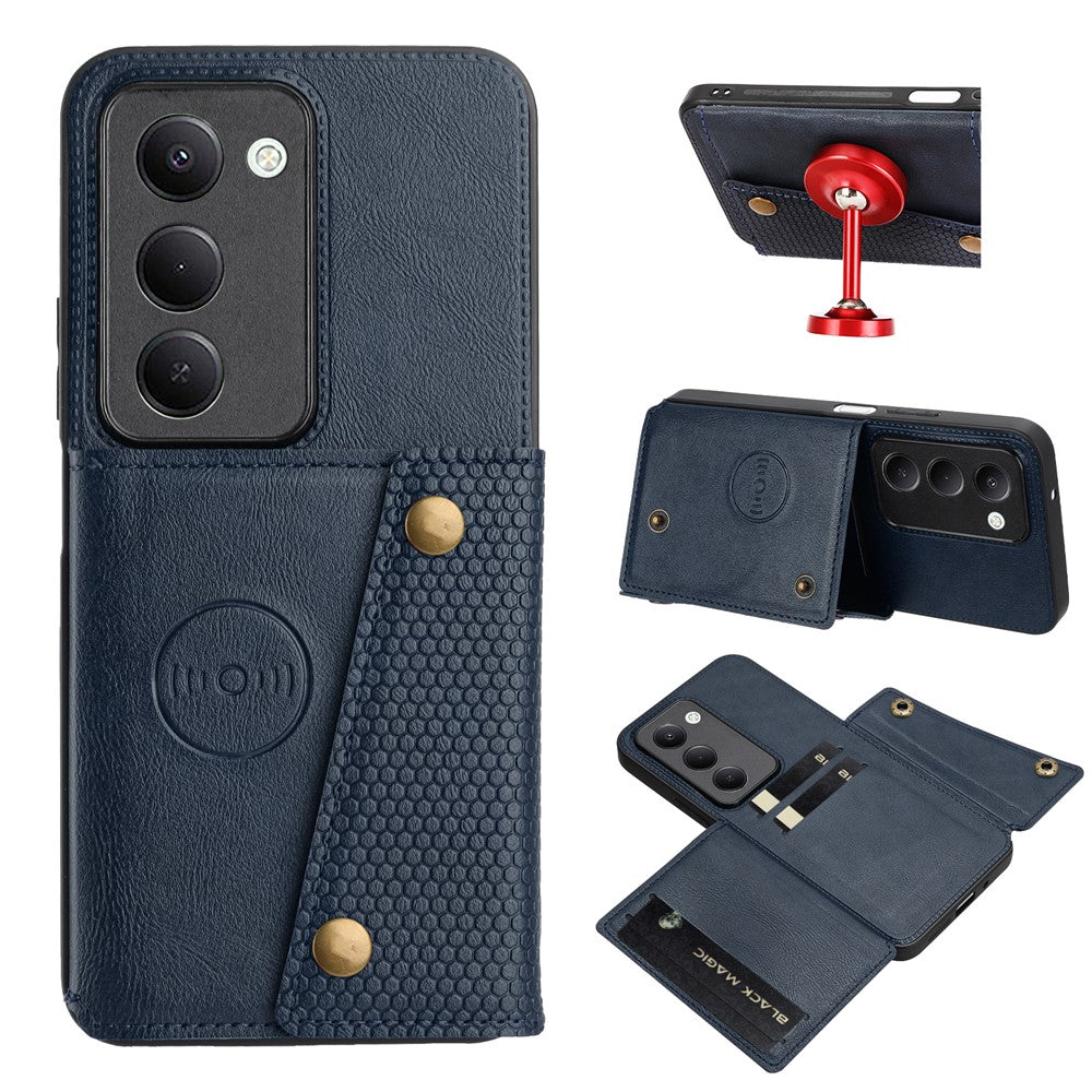 For Xiaomi Redmi 15 4G (EU) (171mm) Case with Card Slots Kickstand Leather + TPU Phone Cover