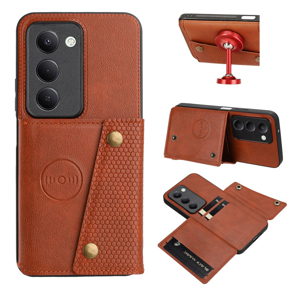 For Xiaomi Redmi 15 4G (EU) (171mm) Case with Card Slots Kickstand Leather + TPU Phone Cover