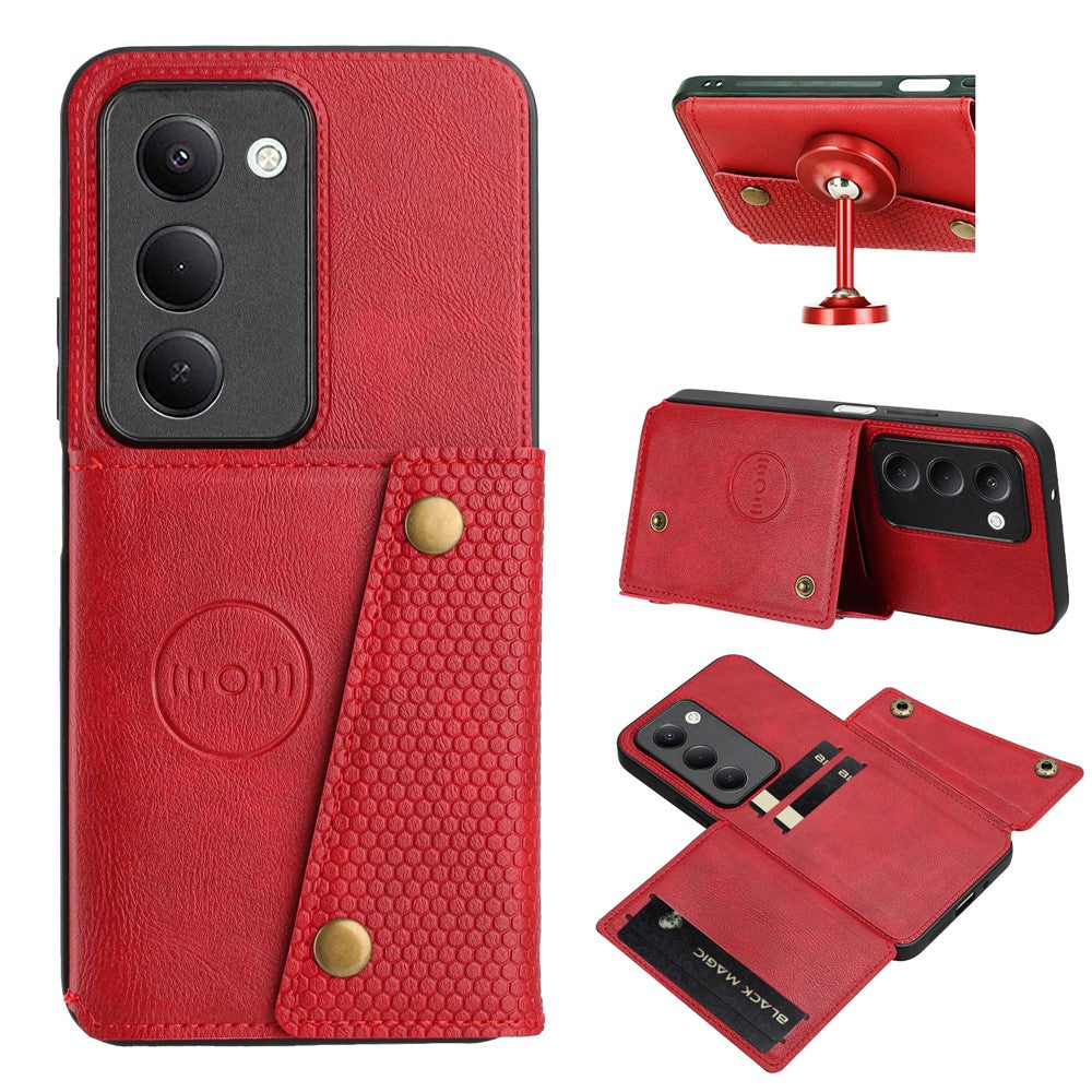 For Xiaomi Redmi 15 5G (EU) (171mm) Case with Card Slots Kickstand Leather + TPU Phone Cover