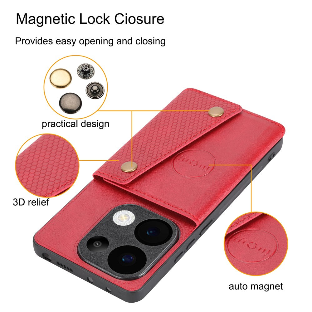 For Xiaomi Redmi 15C 4G (Global) (171mm)  /  Poco C85 4G (171mm) Case with Card Slots Kickstand Leather + TPU Phone Cover