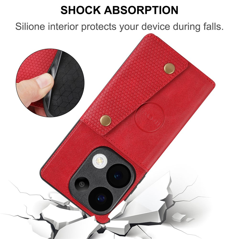 Phone Case For Xiaomi Redmi 15C 5G (EU) (173mm)  /  4G (EU) (173mm)  /  Poco C85 4G (173mm) Kickstand Leather + TPU Cover with Card Slots