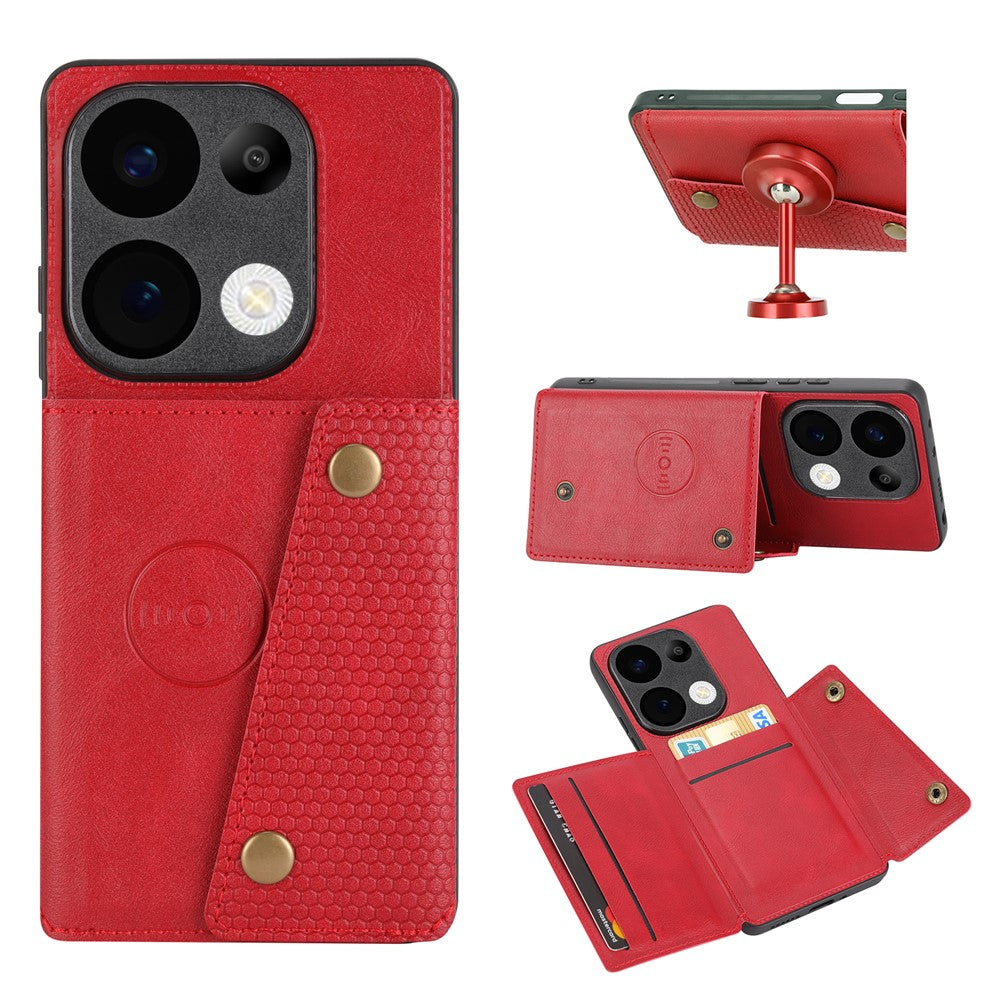 Phone Case For Xiaomi Redmi 15C 5G (EU) (173mm)  /  4G (EU) (173mm)  /  Poco C85 4G (173mm) Kickstand Leather + TPU Cover with Card Slots