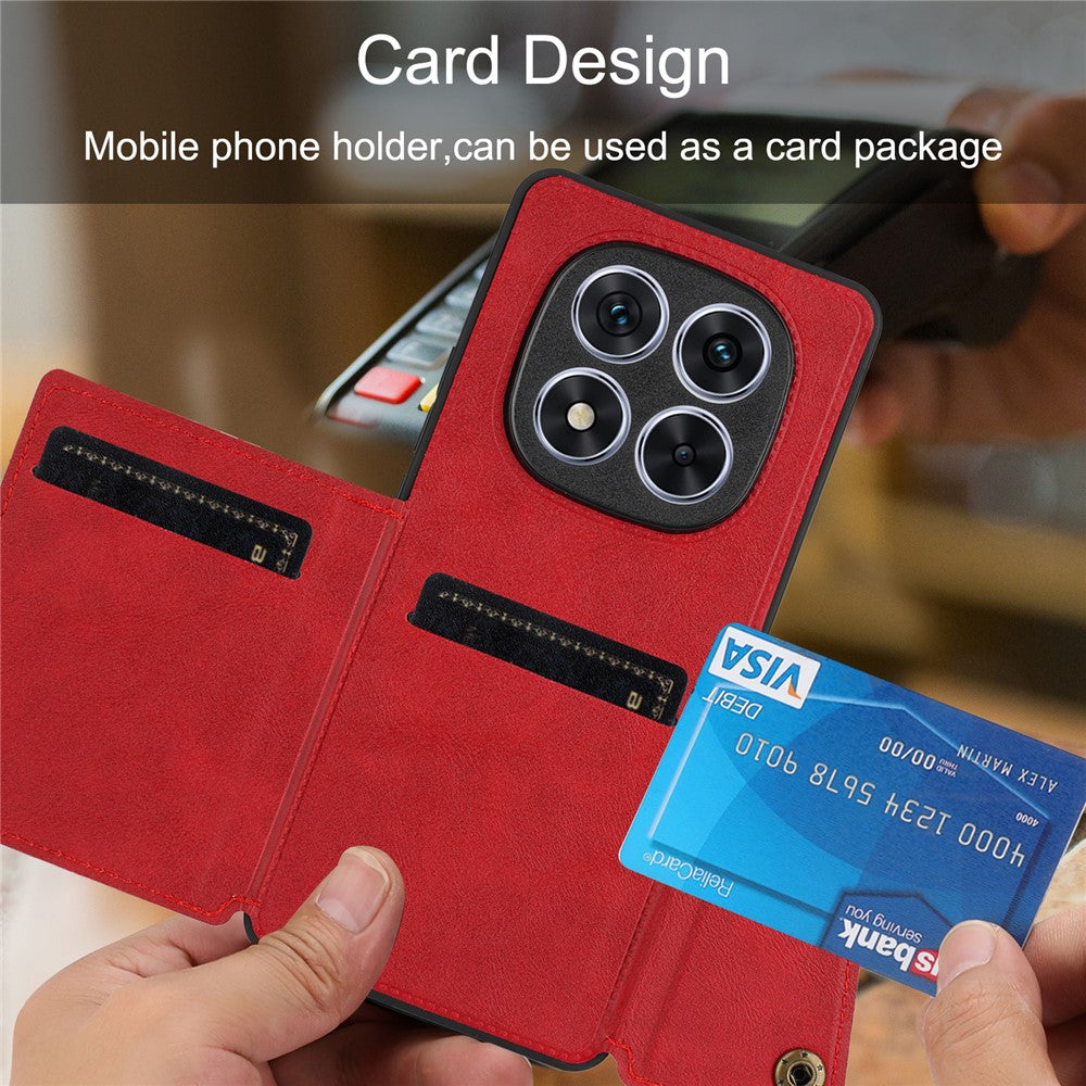 For Xiaomi Poco M8 5G / Redmi Note 15 5G (Global) / 15 4G (Global) Case with Card Slots Kickstand Leather + TPU Phone Cover