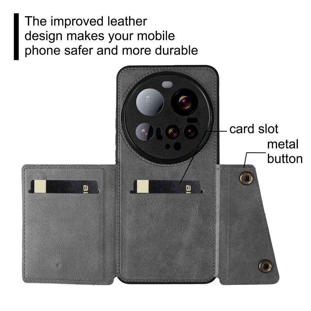 For Xiaomi 15 Ultra Case with Card Slots Kickstand Leather + TPU Phone Cover