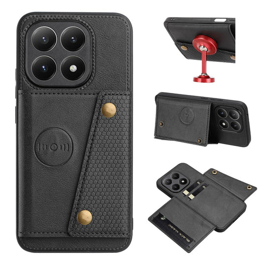 Xiaomi 15T Handyhülle – mit Kartenfächern, Ständer, Leder + TPU