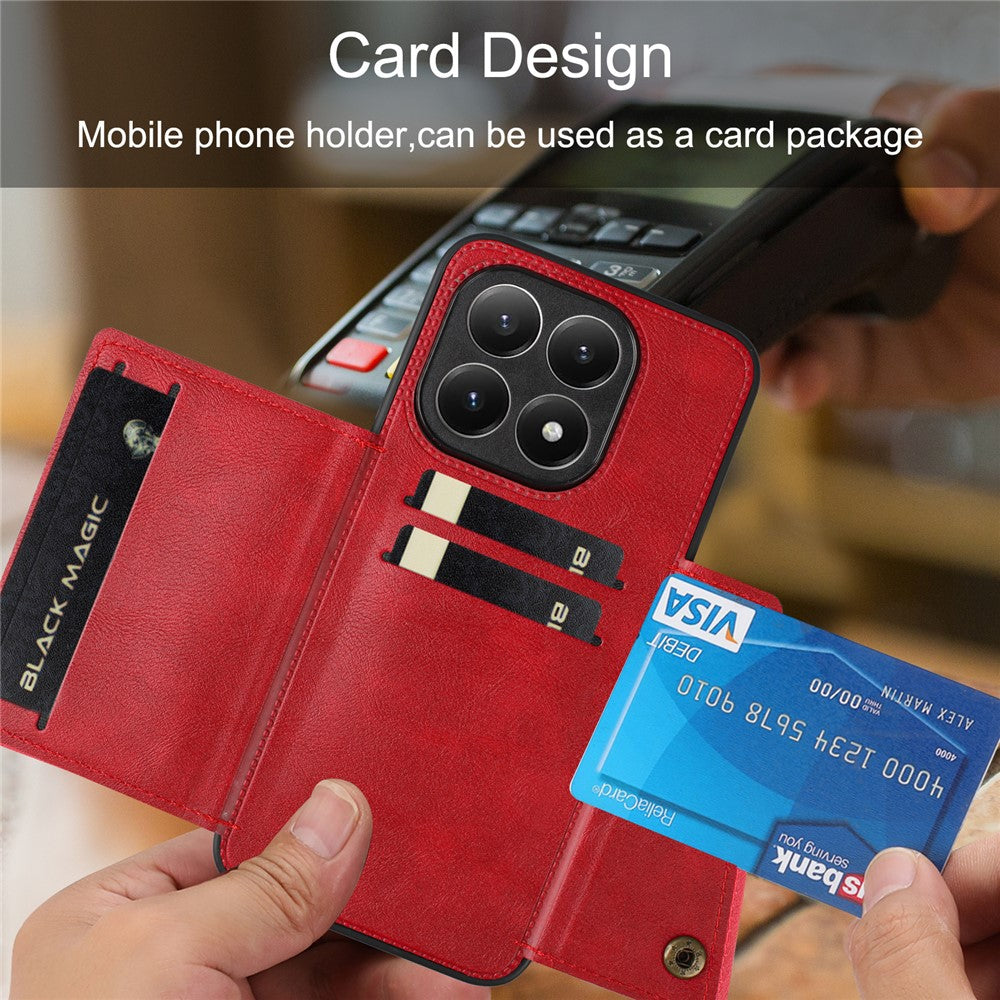 For Xiaomi 15T Case with Card Slots Kickstand Leather + TPU Phone Cover