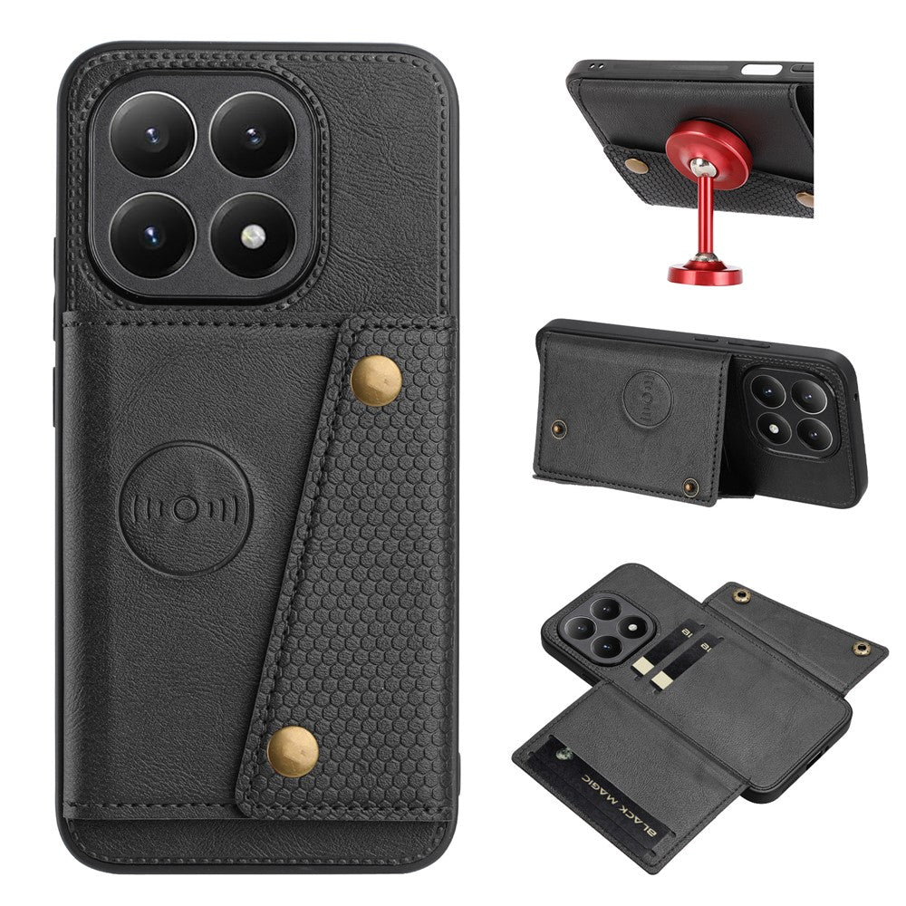 For Xiaomi 15T Case with Card Slots Kickstand Leather + TPU Phone Cover