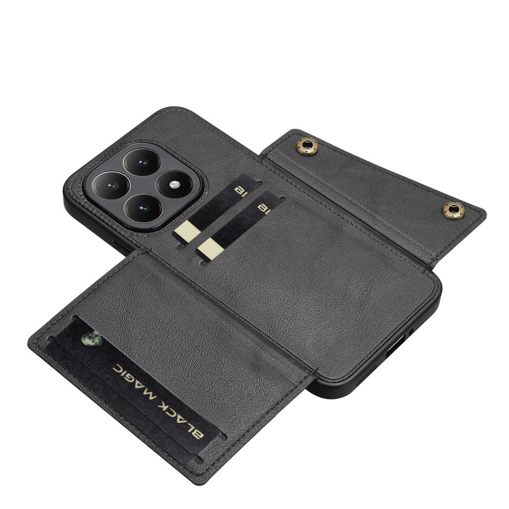 For Xiaomi 15T Case with Card Slots Kickstand Leather + TPU Phone Cover