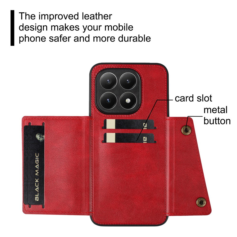 For Xiaomi 15T Case with Card Slots Kickstand Leather + TPU Phone Cover