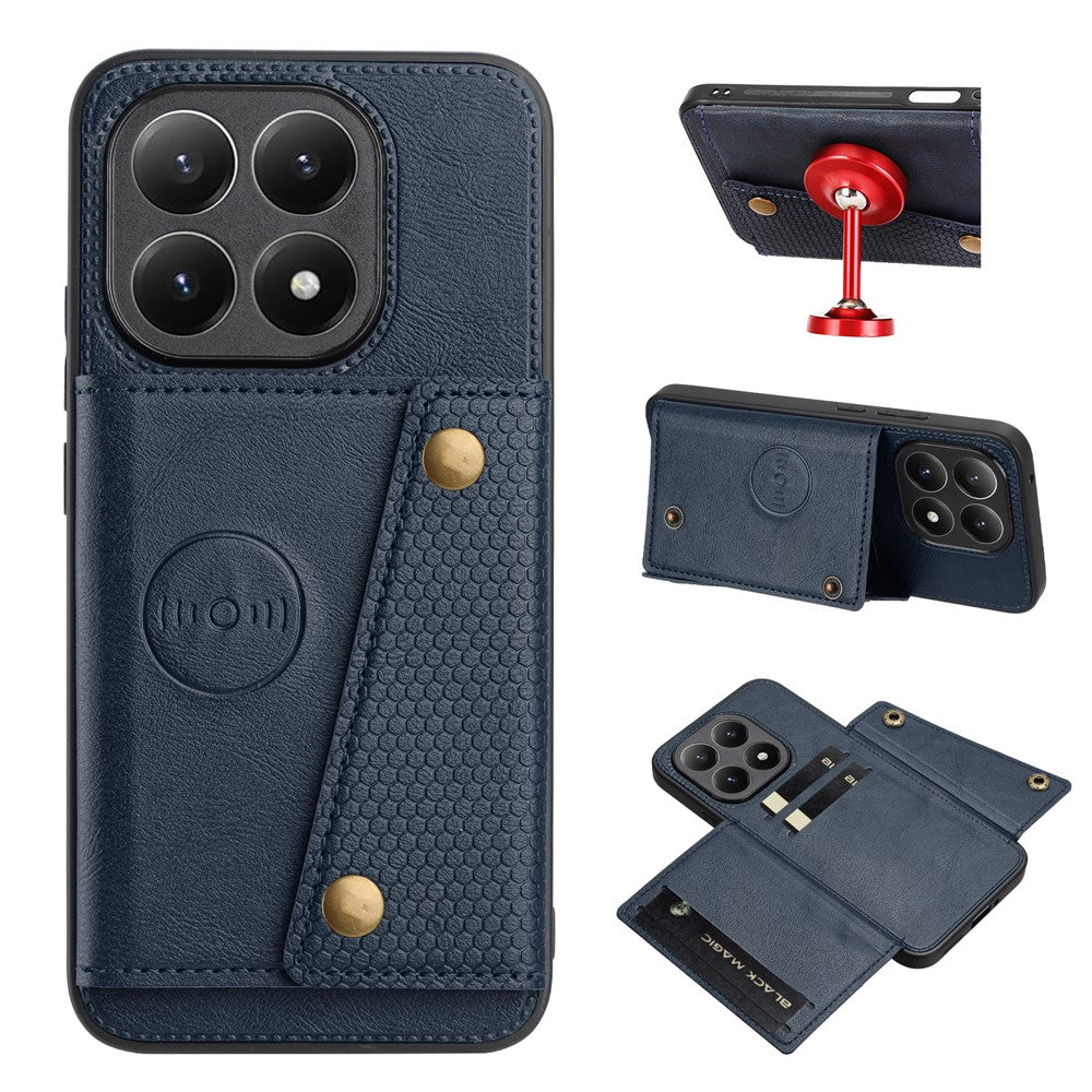 For Xiaomi 15T Case with Card Slots Kickstand Leather + TPU Phone Cover