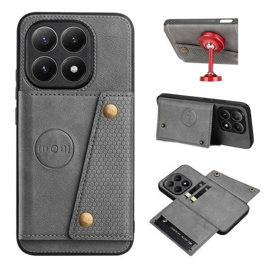 Xiaomi 15T Handyhülle – mit Kartenfächern, Ständer, Leder + TPU