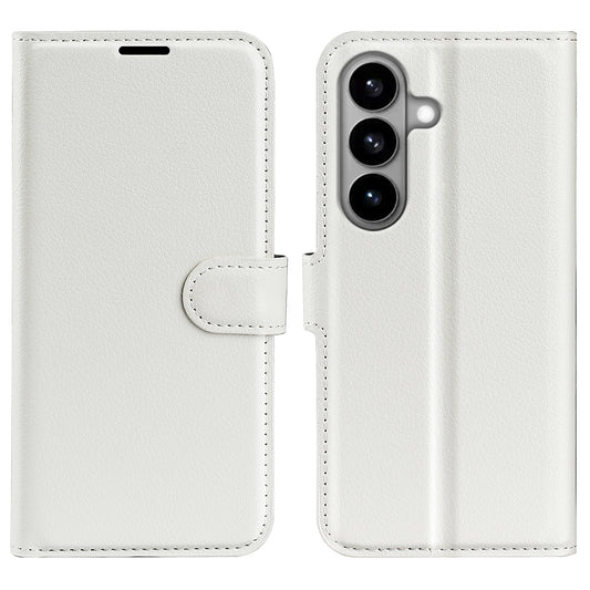 Galaxy S26 Handyhülle – Litschi-Textur Stoßfeste Leder-Geldbörsen