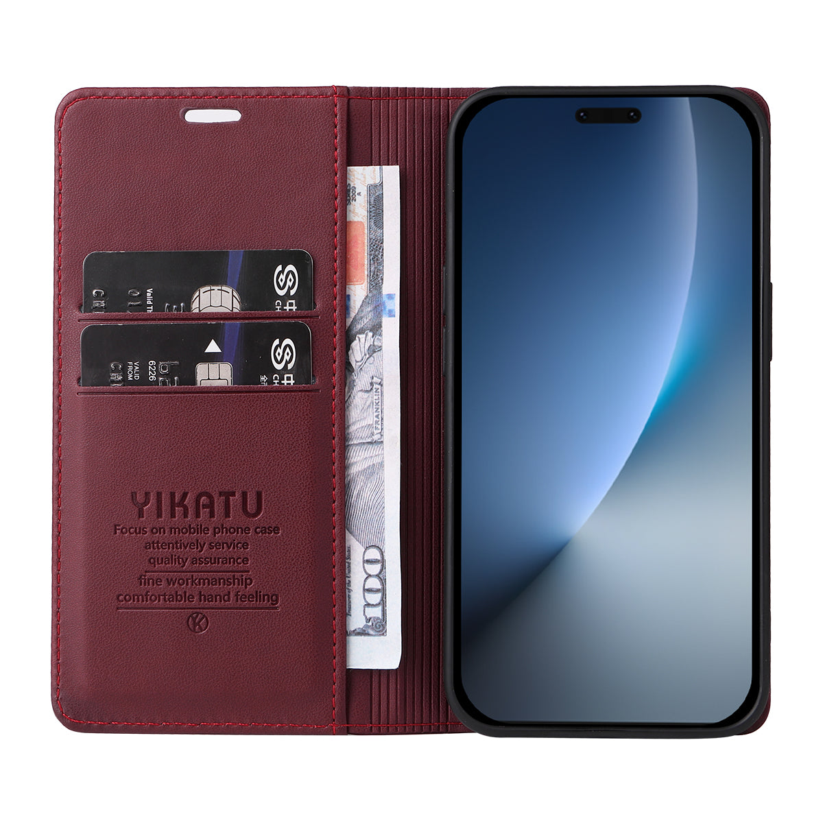 YIKATU For Honor Magic8 Pro 5G Phone Cases  Magnetic Closure PU Leather Mobile Cover