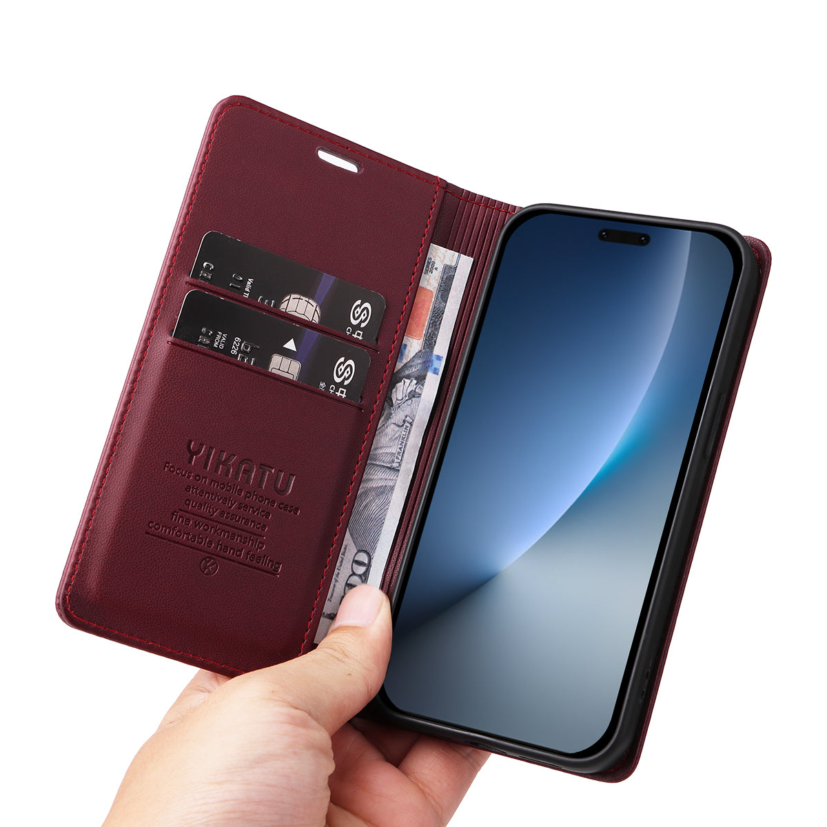YIKATU For Honor Magic8 Pro 5G Phone Cases  Magnetic Closure PU Leather Mobile Cover
