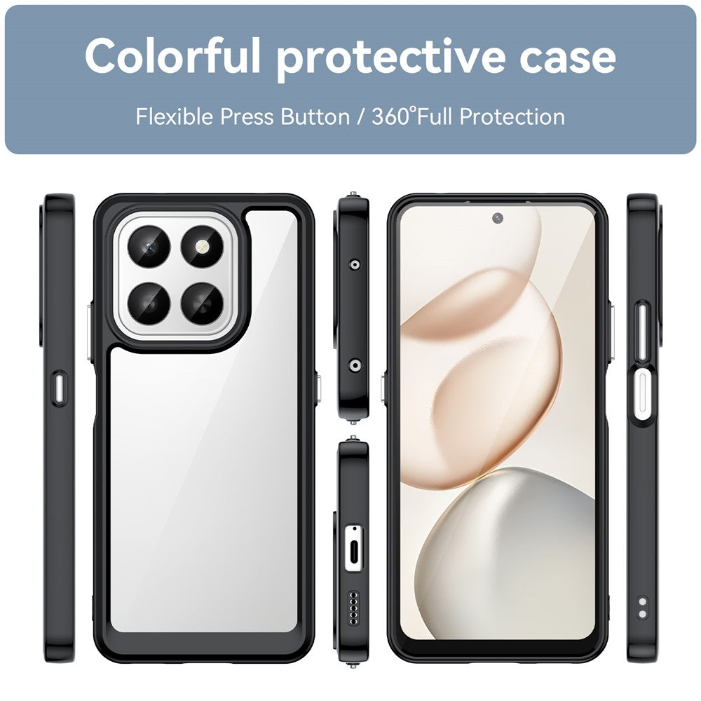 Honor 400 Smart 4G  /  400 Smart 5G  /  X7d 4G  /  X7d 5G Transparente Handyhülle – Stoßfeste Rückseite, aus TPU & Acryl