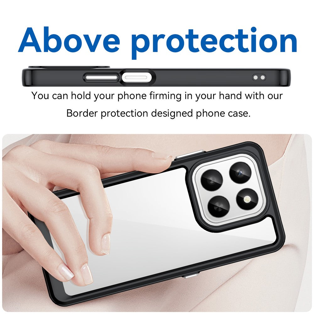 Honor 400 Smart 4G  /  400 Smart 5G  /  X7d 4G  /  X7d 5G Transparente Handyhülle – Stoßfeste Rückseite, aus TPU & Acryl