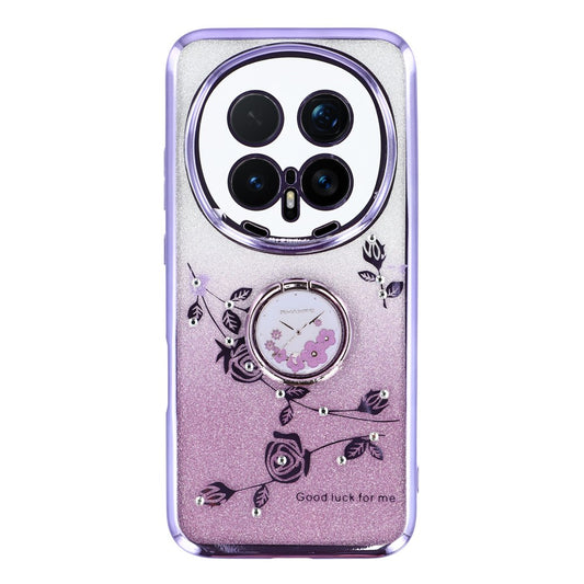 Honor Magic8 Pro 5G Handyhülle – KADEM Ring Ständer TPU Blumen Farbverlauf Glitzer