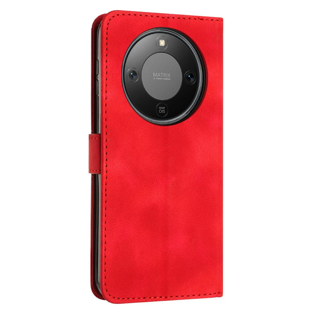 For Honor Magic8 Lite 5G / X9d 5G / X70 5G Leather Case Imprinted Triangle Phone Cover with Hand Strap