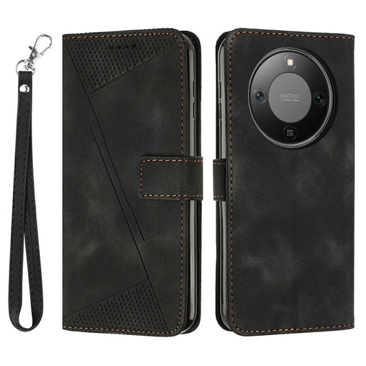 Honor X70 5G / Honor X9d 5G / Honor Magic8 Lite 5G Handyhülle – X9d 5G / X70 5G Lederhülle, bedruckte dreieckige mit Handschlaufe