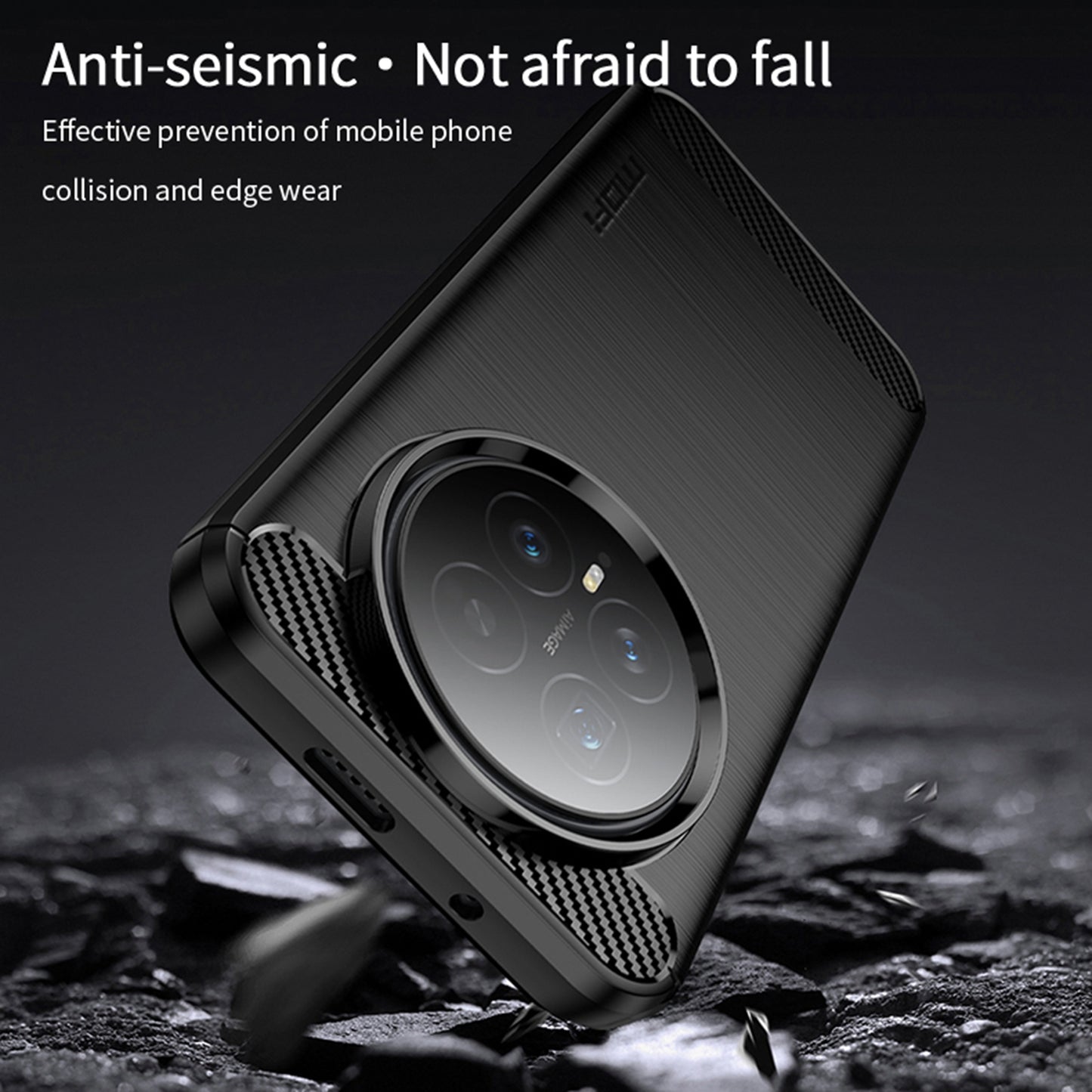 MOFI For Honor Magic8 5G Back Cover  Brushed Texture Carbon Fiber Soft TPU Case