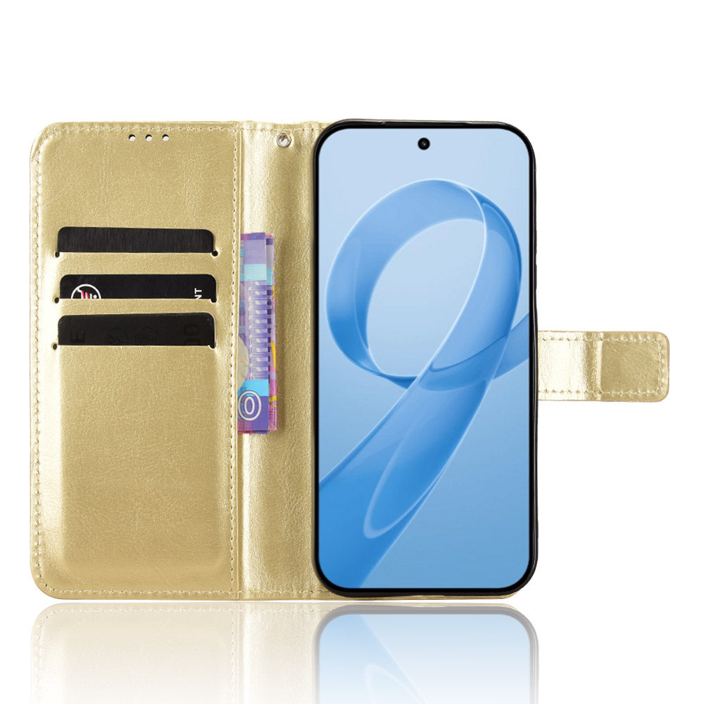 For Xiaomi Poco F8 Pro 5G / Redmi K90 5G PU Leather Case with Strap Crazy Horse Texture Phone Wallet Cover