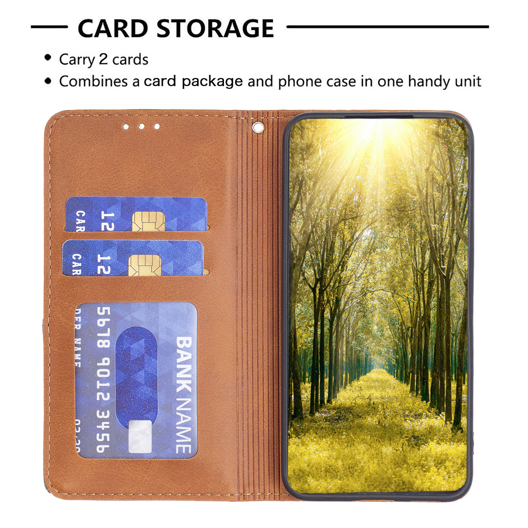 For Xiaomi Poco M8 Pro 5G / Redmi Note 15 Pro+ 5G (Global) Case Card Slots Geometry Imprint Leather Phone Cover