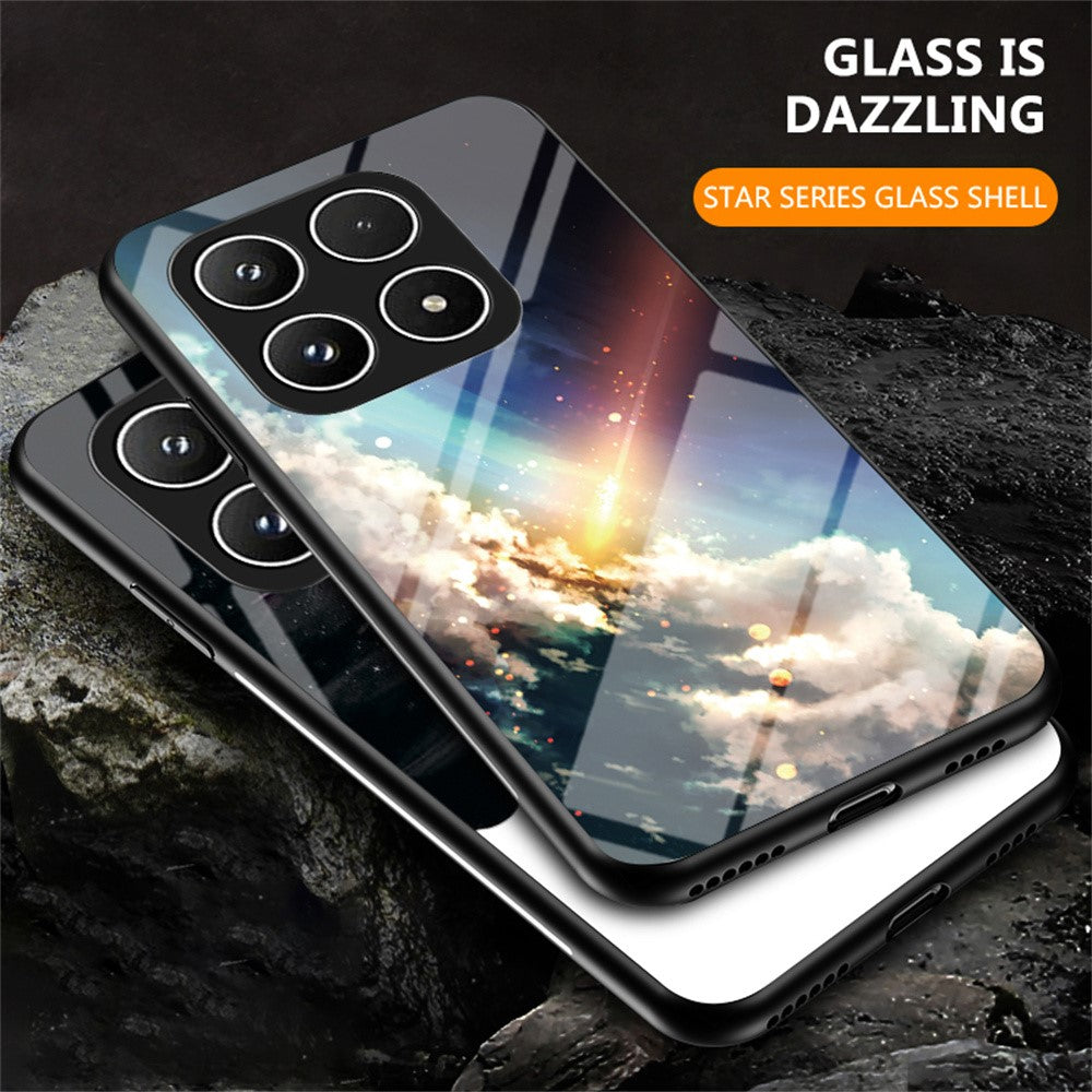 For Xiaomi 17 Case Starry Sky Pattern Tempered Glass Phone Cover